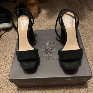 Vince Camuto suede chunky heels with straps. Size 5.5 in women’s.